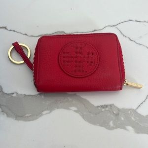 Red Tory Burch Keychain Wallet